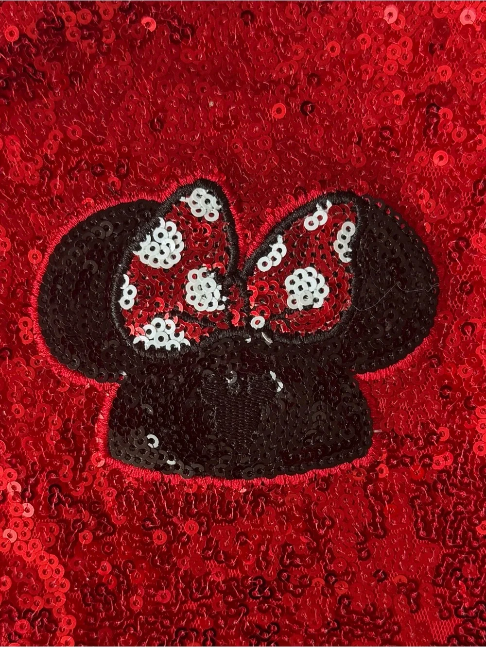 Disney Authentic Minnie Mouse Red Sequin Youth Bomber Jacket